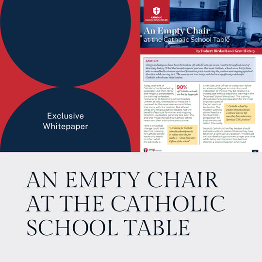 An Empty Chair at the Catholic School Table-CES